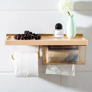 Porta Rotolo Carta Igienica Accessori Bagno Marrone Chiaro Ottone Resistente-INTERIOR DREAM DESIGN