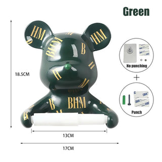 Porta Rotolo Carta Igienica Plastica Diversi Colori Orsetto Design Simpatico Bagno-INTERIOR DREAM DESIGN