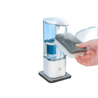 Porta Sapone Automatico Spugnetta Bagno Utile Shampoo Pratica Bianca Piccola-INTERIOR DREAM DESIGN