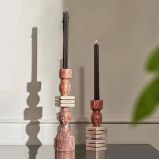 Portacandele Multicolore Marmo Diverse Dimensioni Materiale Resistente Arredamento Decorazione Casa-INTERIOR DREAM DESIGN