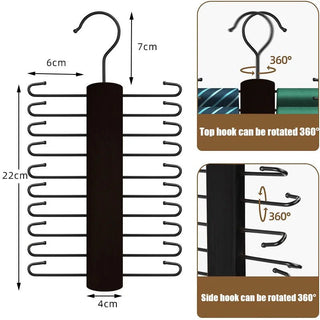 Portacravatte Legno Organizer Accessori Armadio Vestiti 20 Ganci Abbigliamento Legno Diversi Colori-INTERIOR DREAM DESIGN