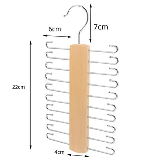 Portacravatte Legno Organizer Accessori Armadio Vestiti 20 Ganci Abbigliamento Legno Diversi Colori-INTERIOR DREAM DESIGN