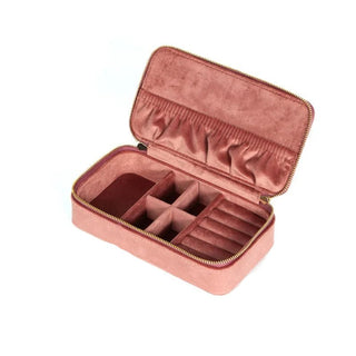 Portagioie Portatile Velluto Comodo Capiente Organizer Viaggiare Collane Bracciali Anelli-INTERIOR DREAM DESIGN