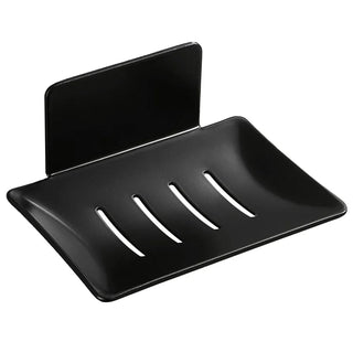 Portasapone Saponetta Kit Accessori Bagno Argento Nero Acciaio Inossidabile Adesivo Senza Foratura Alta Qualità Resistente - INTERIOR DREAM DESIGN