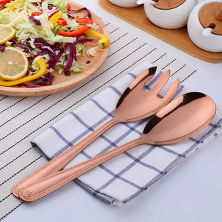 Posate Stoviglie Da Cucina Per Insalata Set 2 Pezzi Oro E Argento Adatta A Cucina Compatibile Con Alimenti - INTERIOR DREAM DESIGN