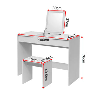 Postazione Bellezza Toeletta Trucco Ballerina Camera Letto Mobile Specchio Cassetti Apribile Legno Vetro Acciaio Sgabello Incluso Accessori Arredamento Casa - INTERIOR DREAM DESIGN