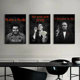 Poster Decorativo Parete Camera Letto Animato Design Scarface Il Padrino Narcos Accessori Casa Arredamento - INTERIOR DREAM DESIGN