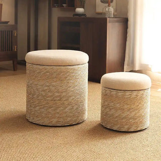 Pouf Organizer Camera Letto Diverse Dimensioni Morbido Elegante Resistente Estetico-INTERIOR DREAM DESIGN