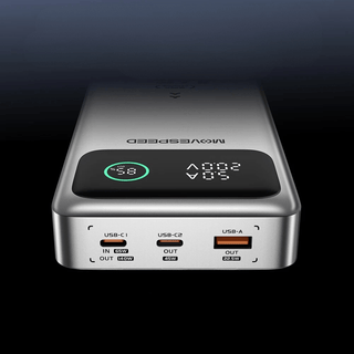 Powerbank Portatile Plastica Grigio Resistente Sottile Comodo Elettronica-INTERIOR DREAM DESIGN