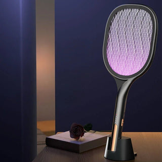 Racchetta Insetti Argento Grigia Multifunzione Potente Casa Esterno Elettrodomestico-INTERIOR DREAM DESIGN