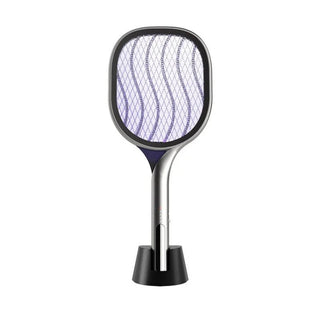 Racchetta Insetti Argento Grigia Multifunzione Potente Casa Esterno Elettrodomestico-INTERIOR DREAM DESIGN