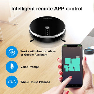 Robot Pulizia Casa Colore Nero Controllo APP Wifi Capacità 350ml-INTERIOR DREAM DESIGN