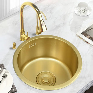 Rubinetto Cucina Oro Rotondo Diametro 40cm Acciaio Inossidabile Resistente 3 Modelli Differenti Rubinetto Accessori Inclusi - INTERIOR DREAM DESIGN