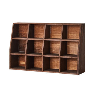 Scaffale Legno Marrone Scuro Arredamento Casa Cucina Tazzine Stoviglie Organizzazione-INTERIOR DREAM DESIGN