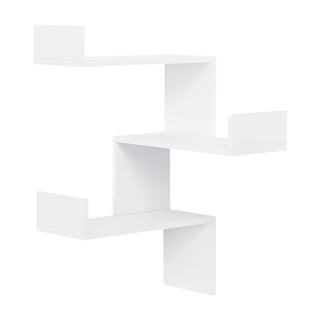 Scaffale Materiale Legno 3 Ripiani Resistente Parete Arredo Decorazione Moderna Porta Oggetti-INTERIOR DREAM DESIGN