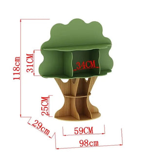 Scaffale Materiale Legno Modello Albero Design Creativo Arredo Casa Scaffale Porta Oggetti-INTERIOR DREAM DESIGN