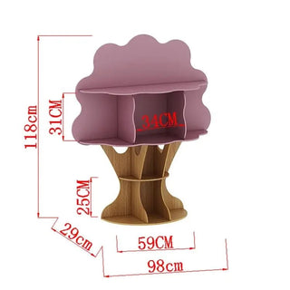 Scaffale Materiale Legno Modello Albero Design Creativo Arredo Casa Scaffale Porta Oggetti-INTERIOR DREAM DESIGN