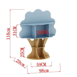 Scaffale Materiale Legno Modello Albero Design Creativo Arredo Casa Scaffale Porta Oggetti-INTERIOR DREAM DESIGN