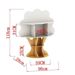 Scaffale Materiale Legno Modello Albero Design Creativo Arredo Casa Scaffale Porta Oggetti-INTERIOR DREAM DESIGN