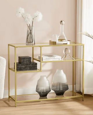 Scaffale Materiale Metallo Design Elegante Resistente Scaffala Porta Oggetti Arredo Salotto - INTERIOR DREAM DESIGN