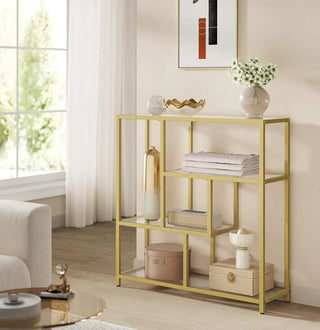 Scaffale Materiale Metallo Design Elegante Resistente Scaffala Porta Oggetti Arredo Salotto-INTERIOR DREAM DESIGN