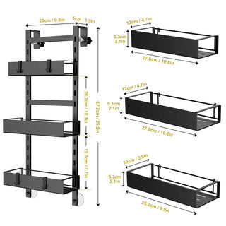 Scaffale Mensola Portaoggetti Appesa Con Ganci Doccia Accessori Arredamento Bagno - INTERIOR DREAM DESIGN