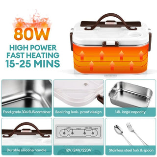 Scalda Pranzo Elettrico Acciaio Accessori Inclusi Elettrodomestici Casa Cucina-INTERIOR DREAM DESIGN