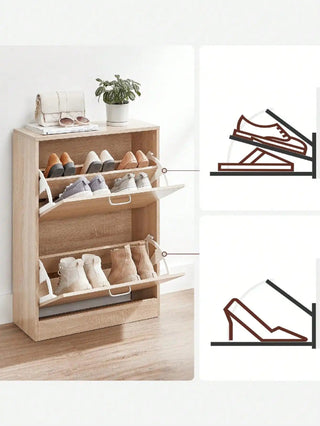 Scarpiera 2 Ante Angolari Scomparsa Colore Marrone Chiaro Organizzazione Casa-INTERIOR DREAM DESIGN