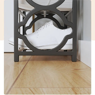 Scarpiera 4 Ripiani Livelli Scomparti Aperti Acciaio Plastica Diversi Colori Organizzazione Scarpe-INTERIOR DREAM DESIGN