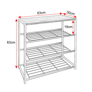 Scarpiera Acciaio Legno Resistente Mensola Marrone Capacità Carico 5kg 3 Ripiani 1 Mensola Portaoggetti Accessori Arredamento Casa - INTERIOR DREAM DESIGN