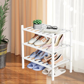 Scarpiera Colore Bianco Nero 3 Ripiani Scarpe Casa Organizzazione-INTERIOR DREAM DESIGN