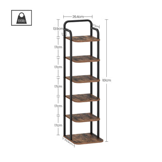 Scarpiera Diversi Colori 6 Ripiani Legno Metallo Comoda Pratica Piccole Dimensioni Salva Spazio-INTERIOR DREAM DESIGN