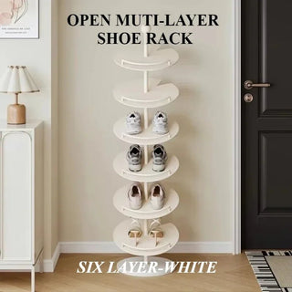 Scarpiera Diversi Modelli Colori Bianco Nero Design Pavimento 5/6 Ripiani-INTERIOR DREAM DESIGN