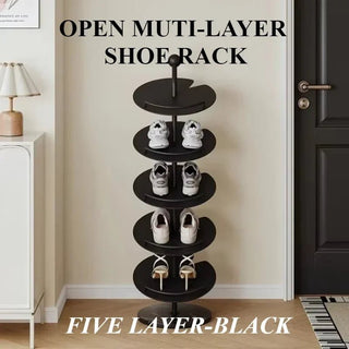 Scarpiera Diversi Modelli Colori Bianco Nero Design Pavimento 5/6 Ripiani-INTERIOR DREAM DESIGN