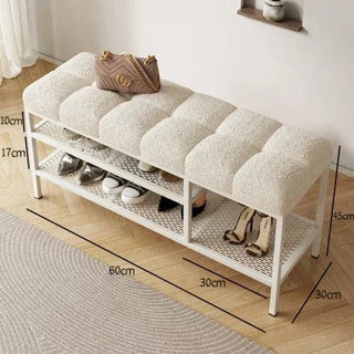 Scarpiera Materiale Metallo Cuscino Incluso Scarpiera Modello Sgabello Porta Scarpe Decorazione Ingresso Casa-INTERIOR DREAM DESIGN