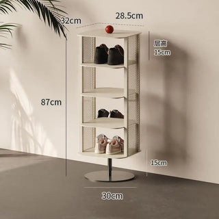 Scarpiera Metallo Colore Rosso Bianco Diversi Ripiani Base Rotonda Casa-INTERIOR DREAM DESIGN