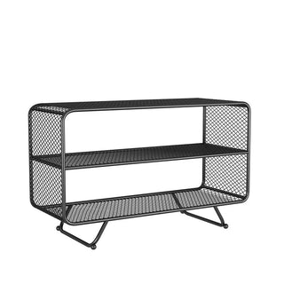 Scarpiera Metallo Oro Nero Due Ripiani Acciaio Resistente Design Elegante-INTERIOR DREAM DESIGN