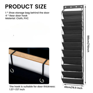 Scarpiera Nera Sospesa Porta Organizzazione Salva Spazio 10 Ripiani-INTERIOR DREAM DESIGN