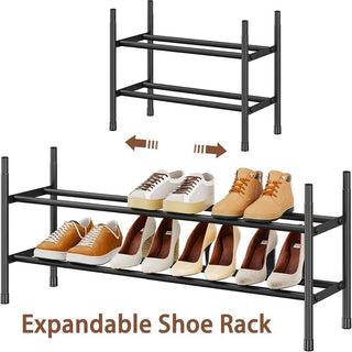 Scarpiera Regolabile Lunghezza Colore Nero Metallo Contiene Fino 10 Paia-INTERIOR DREAM DESIGN