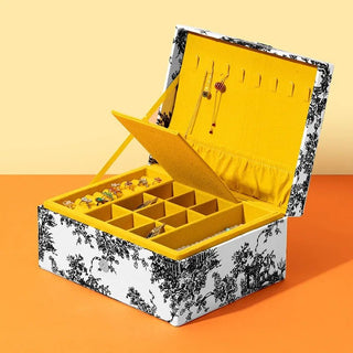 Scatola Porta Gioie Materiale Ecopelle Interno Velluto Grandi Capacità Organizer Camera Da Letto-INTERIOR DREAM DESIGN