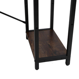 Scrivania Lavoro 3 Cassetti Marrone Scuro Legno Metallo Arredamento Ufficio Casa-INTERIOR DREAM DESIGN