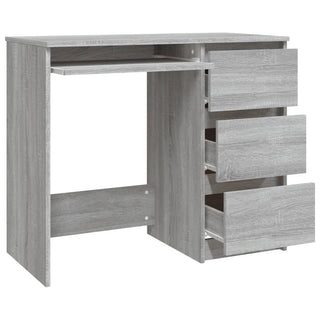 Scrivania Ufficio 3 Cassetti Grigio Legno Resistente Accessori Arredamento Casa - INTERIOR DREAM DESIGN