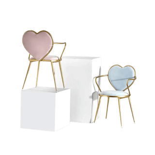 Sedia Cuore Particolare Diversi Colori Morbida Comoda Metallo Velluto Decorazione Casa Salotto-INTERIOR DREAM DESIGN