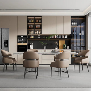 Sedia Da Cucina design Moderno Colori Beige Grigio Tanalità Design Moderno Comode Arredo Casa - INTERIOR DREAM DESIGN