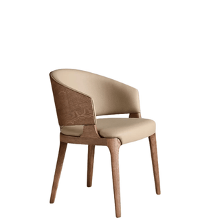 Sedia Legno Design Moderno Decorazione Salotto Colore Nude Decorazione Elegante-INTERIOR DREAM DESIGN