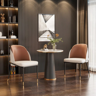 Sedia Materiale Ecopelle Imbottitura Comoda Resistente Design Elegante Arredo Salotto Diverse Colorazioni-INTERIOR DREAM DESIGN