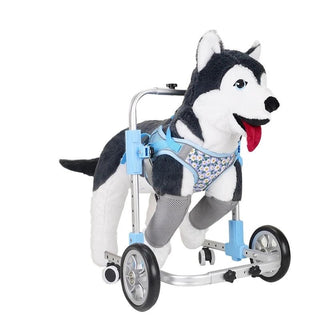 Sedia Rotelle Argento Azzurro Dimensioni Adatte Cani 4/9KG Acciaio Tela Animali Domestici Piccole Dimensioni-INTERIOR DREAM DESIGN
