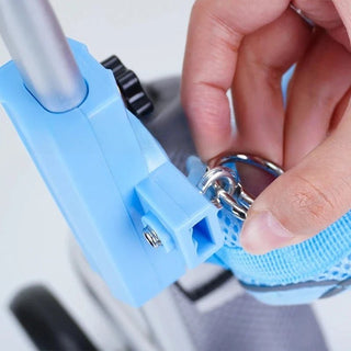 Sedia Rotelle Argento Azzurro Dimensioni Adatte Cani 4/9KG Acciaio Tela Animali Domestici Piccole Dimensioni-INTERIOR DREAM DESIGN