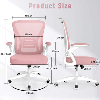 Sedia Ruote Girevoli 360° Supporto Lombare Regolabile Lavoro Ergonomica Ufficio Accessori - INTERIOR DREAM DESIGN