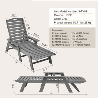 Sedia Sdraio Regolabile Esterni Schienale 6 Posizioni Portabicchieri Regolabili Reclinabili-INTERIOR DREAM DESIGN